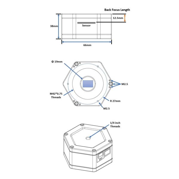 Player One Mars-M USB3.0 Mono Camera IMX290 (MARS-M) For Discount